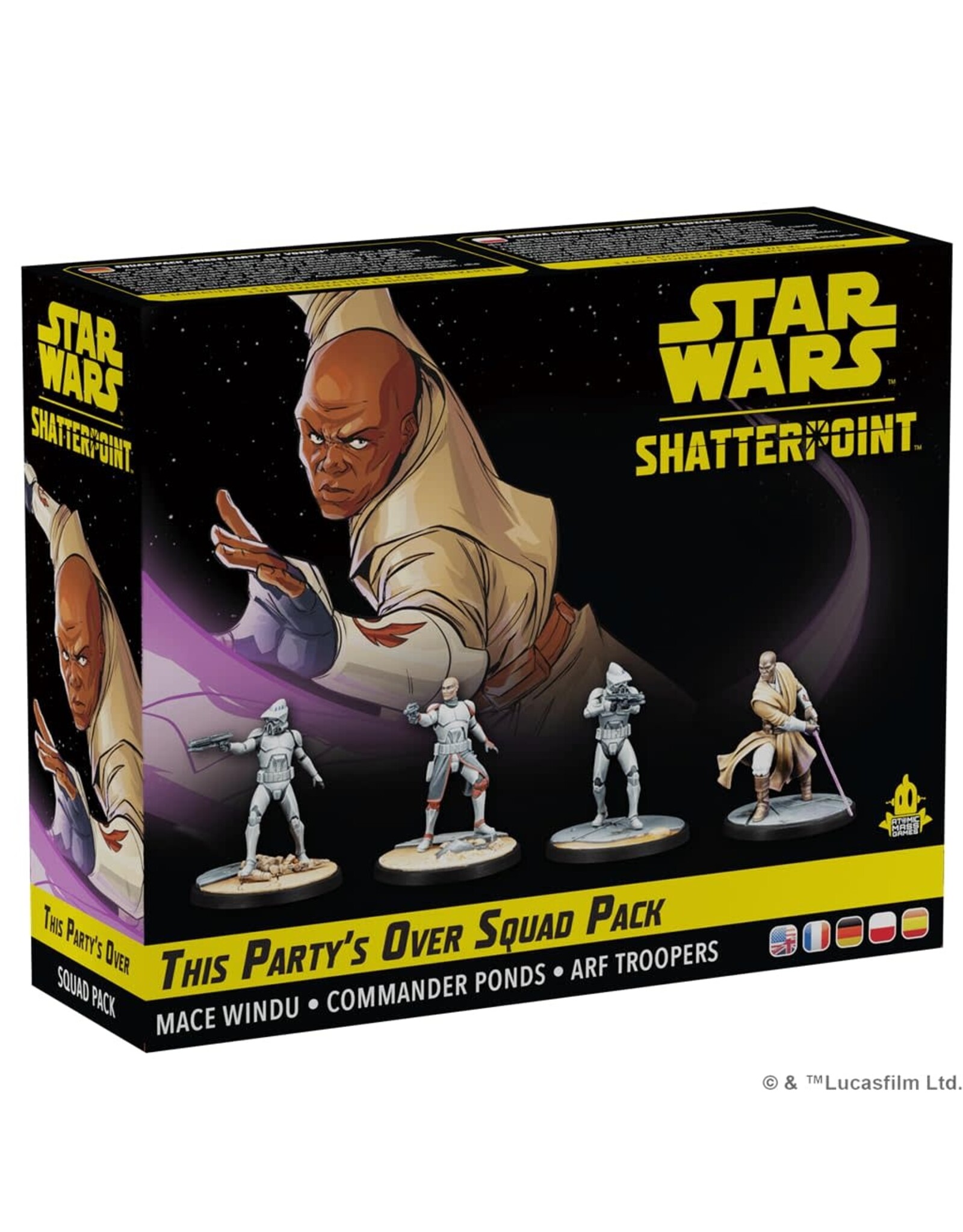Star Wars Shatterpoint This Party's Over Squad Pack (Mace Windu, Commander Ponds, ARF Troopers)