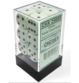 12ct Chessex 16mm D6 Dice Set - Pastel Green