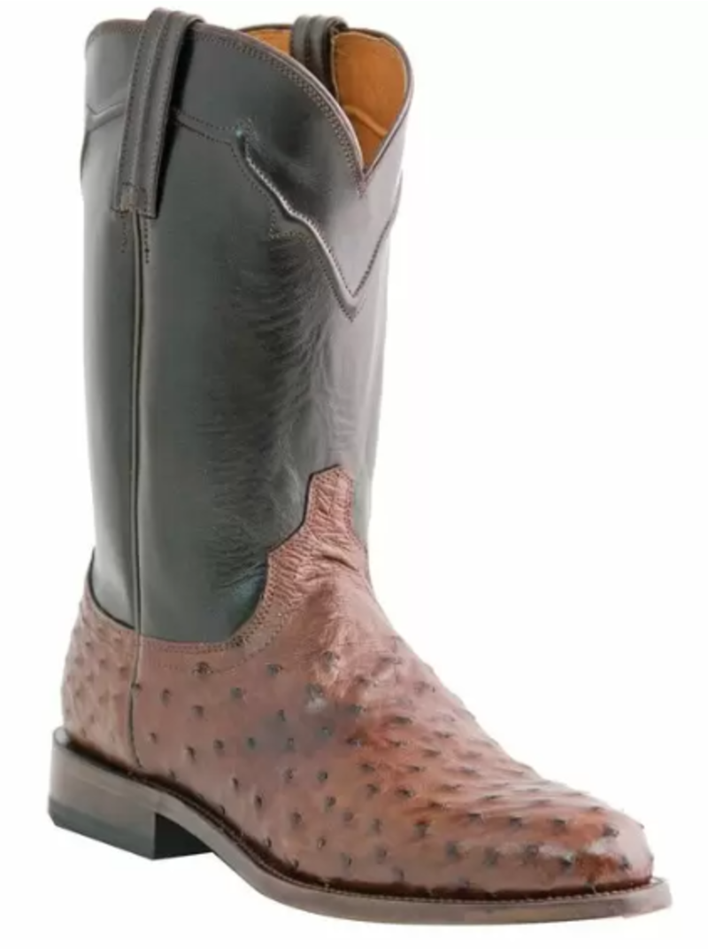 lucchese full quill ostrich roper boots