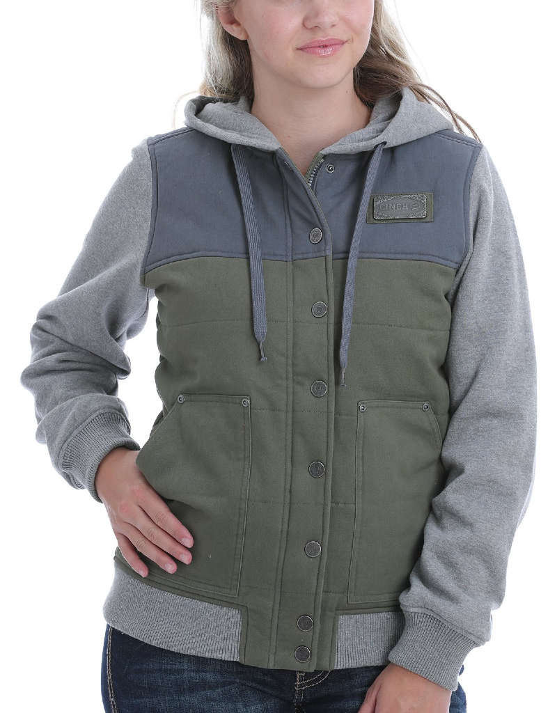 colorblock cinched hoodie