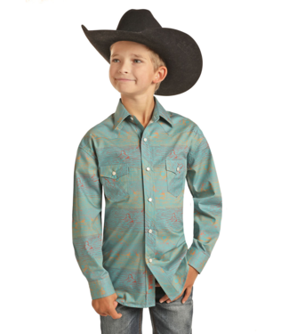 Panhandle Slim Boys Long Sleeve Fitted Dale Brisby Snap Shirt