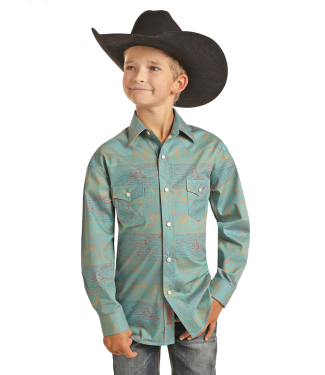 Panhandle Slim Boys Long Sleeve Fitted 