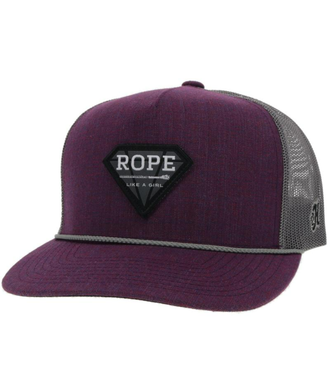 Hooey Rope Like A Girl Cap, Purple/Gray 