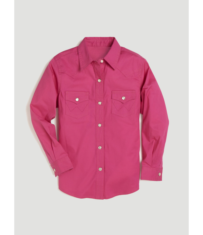 Long Sleeve Solid Western Snap Shirt 
