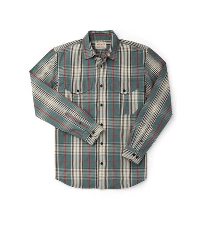 Filson Washed Feather Cloth Shirt, Balsam Green