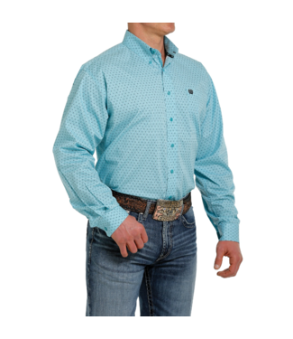 Cinch Classic Fit Print Shirt Turquoise