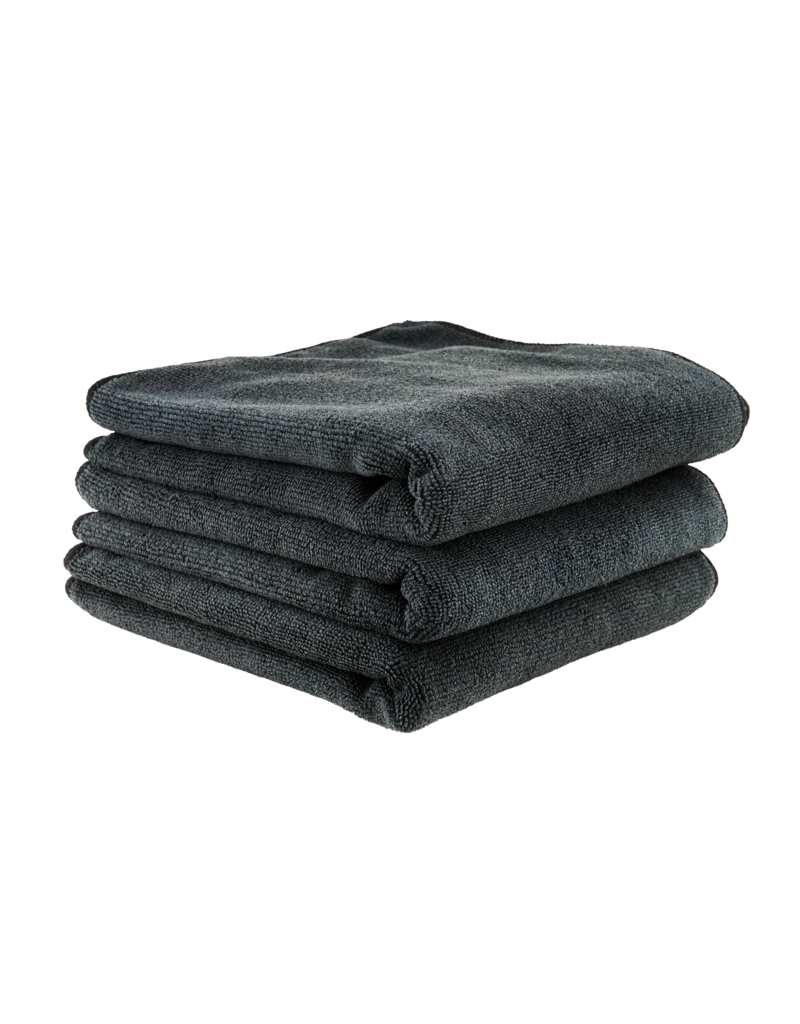 Chemical Guys MIC35303 Workhorse Black Professional Grade Microfiber Towel 16"X16" (Rubber/Plastic/Vinyl) (3 Pack)