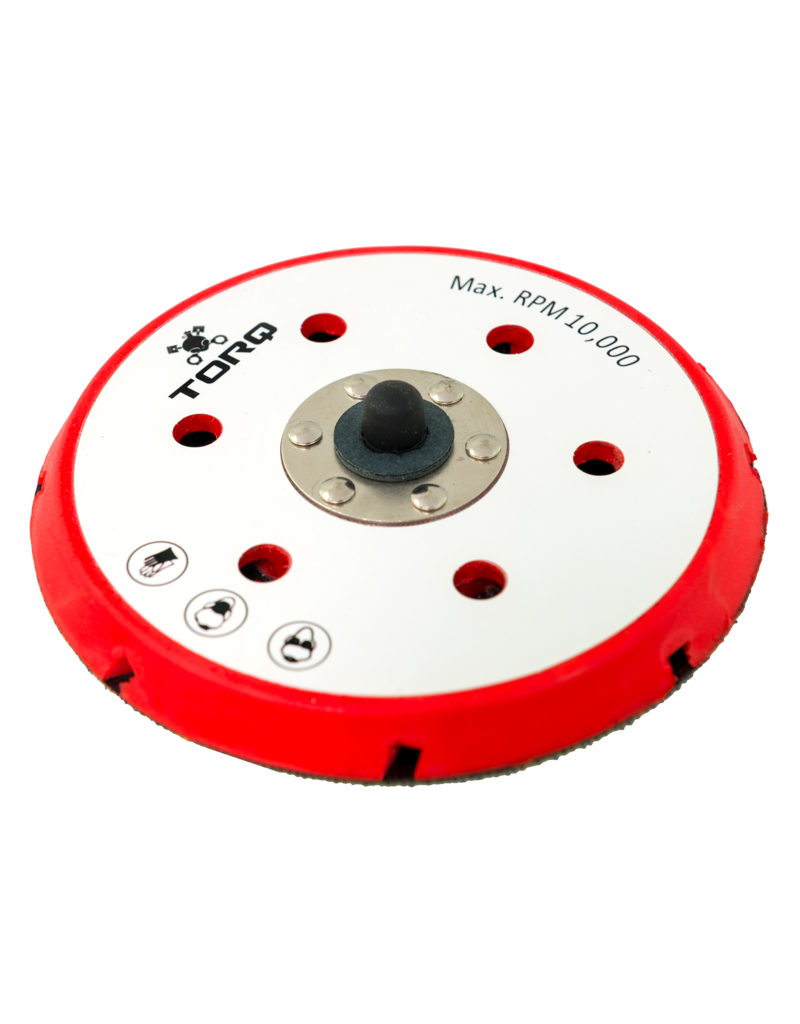 TORQ Tool Company BUFLC_202 TORQ R5 Dual-Action Red Backing Plate With Hyper Flex Technology (6 Inch)