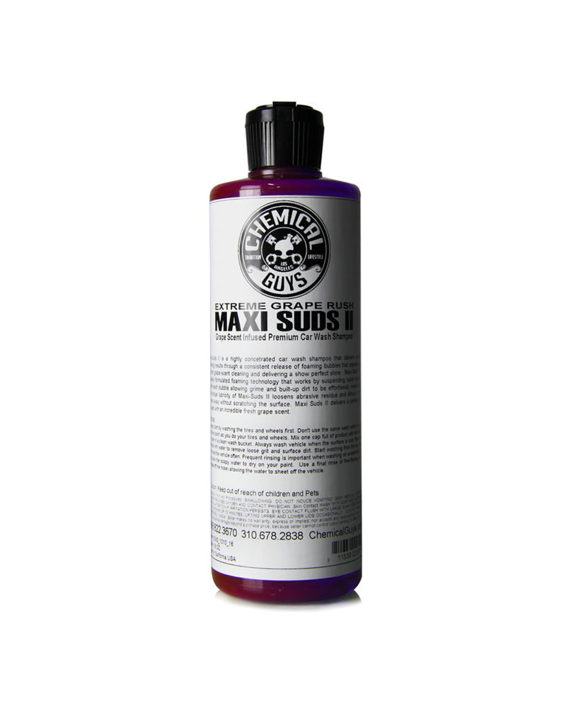 Chemical Guys CWS_1010_16 Maxi-Suds II: Super Suds Shampoo- Grape Fusion - Superior Surface Shampoo (16 oz)