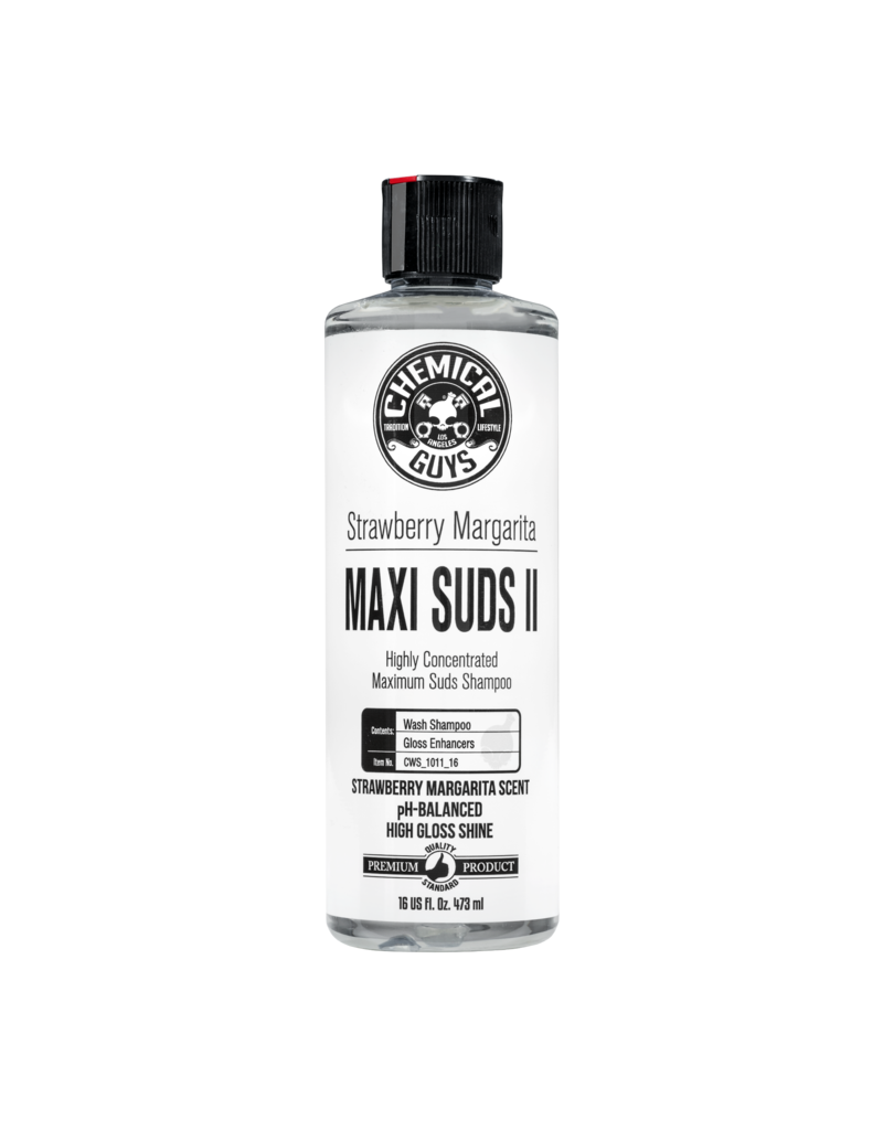 Chemical Guys CWS_1011_16 Maxi-Suds II: Super Suds Shampoo- Strawberry Clear - Superior Surface Shampoo (16 oz)