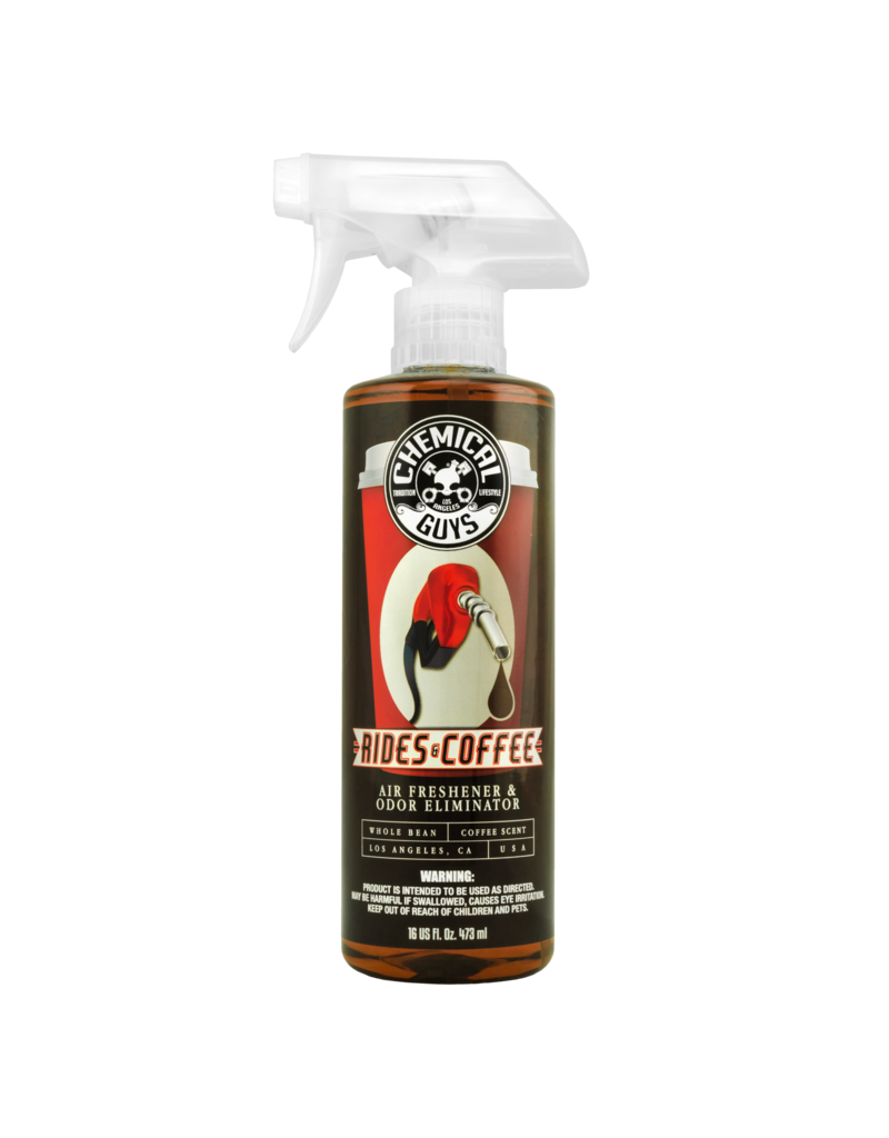 Chemical Guys AIR23616 - Rides and Coffee Scent Premium Air Freshener and Odor Eliminator (16 oz)
