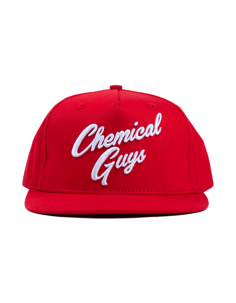 Chemical Guys Snap-It-Back Red Script Hat
