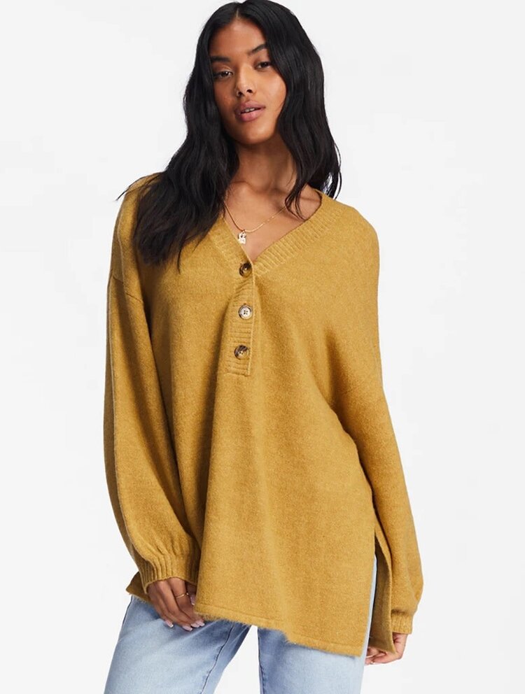 BILLABONG SOL CHASING TUNIC SWEATER | GREEN ENVY