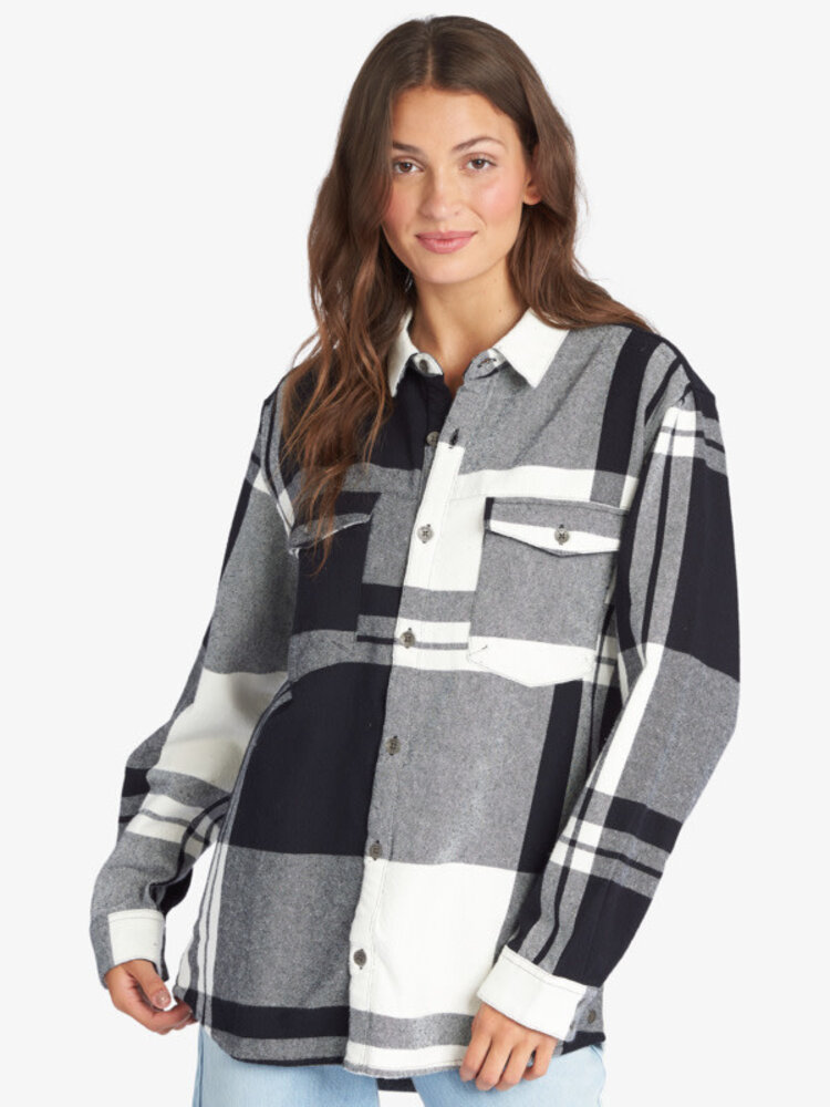 ROXY LET IT GO FLANNEL | ANTHRACITE CHECKIN IN