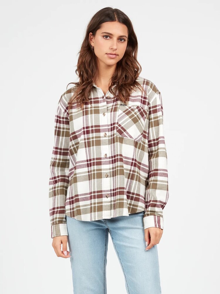 VOLCOM PLAID TO MEET U L/S FLANNEL | DARK CAMO