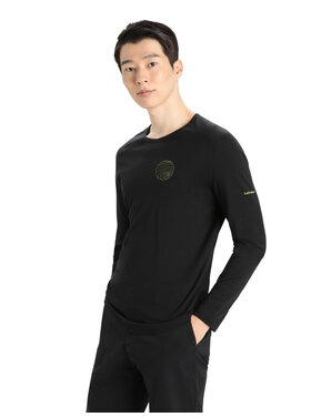 ICEBREAKER 200 OASIS L/S CREWE ALPS 3D | BLACK