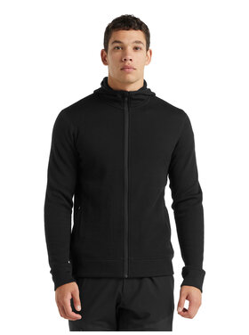 ICEBREAKER ELEMENTAL L/S ZIP HOOD JACKET | BLACK