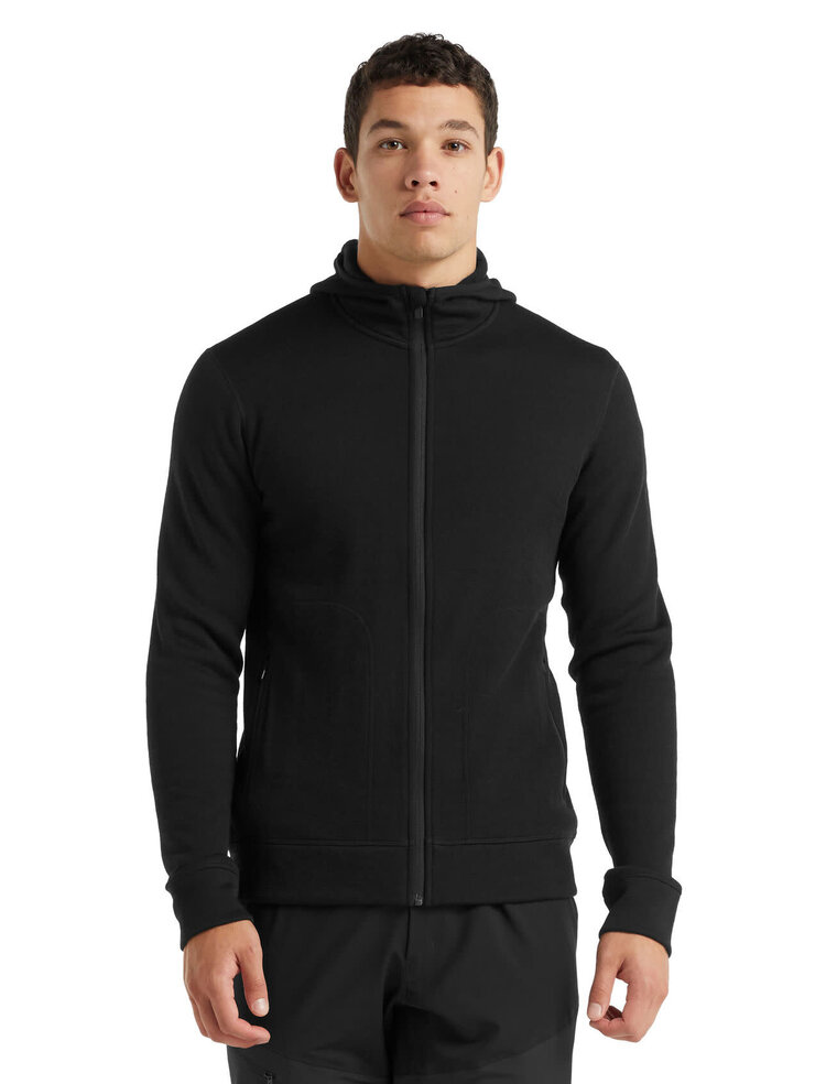 ICEBREAKER ELEMENTAL L/S ZIP HOOD JACKET | BLACK