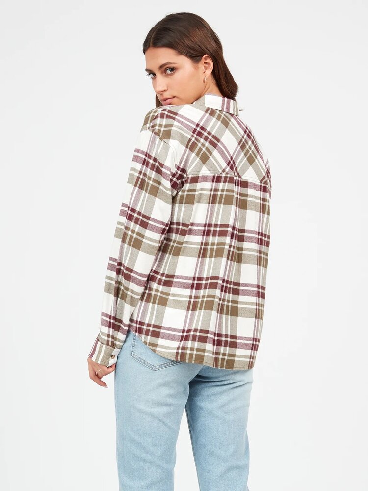 VOLCOM PLAID TO MEET U L/S FLANNEL | DARK CAMO