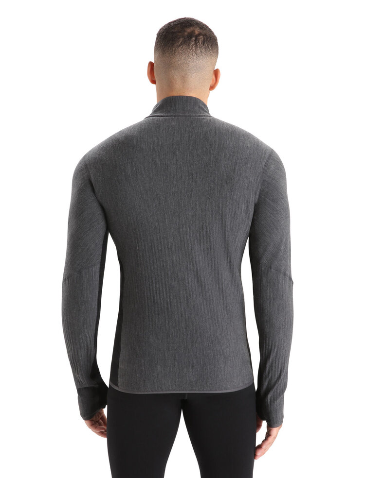 ICEBREAKER DESCENDER L/S ZIP | JET HEATHER/BLACK
