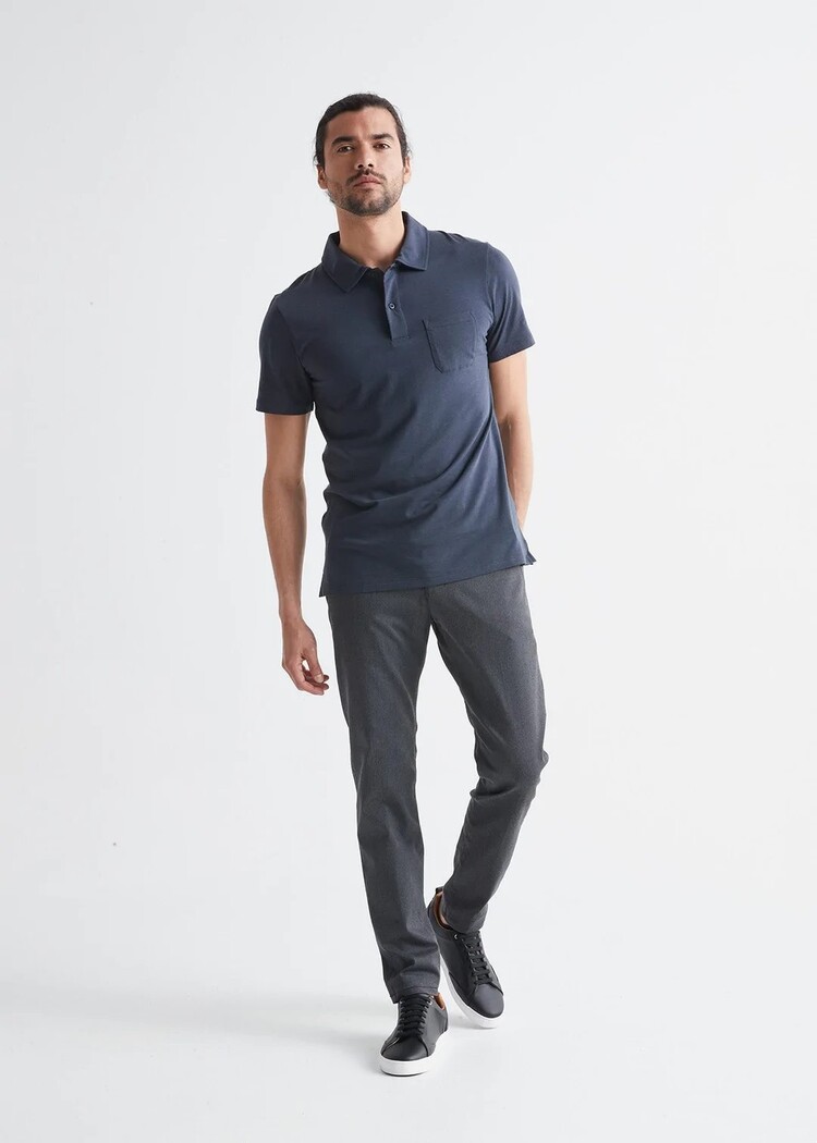 DUER SMART STRETCH SLIM TROUSER | CHARCOAL HEATHER