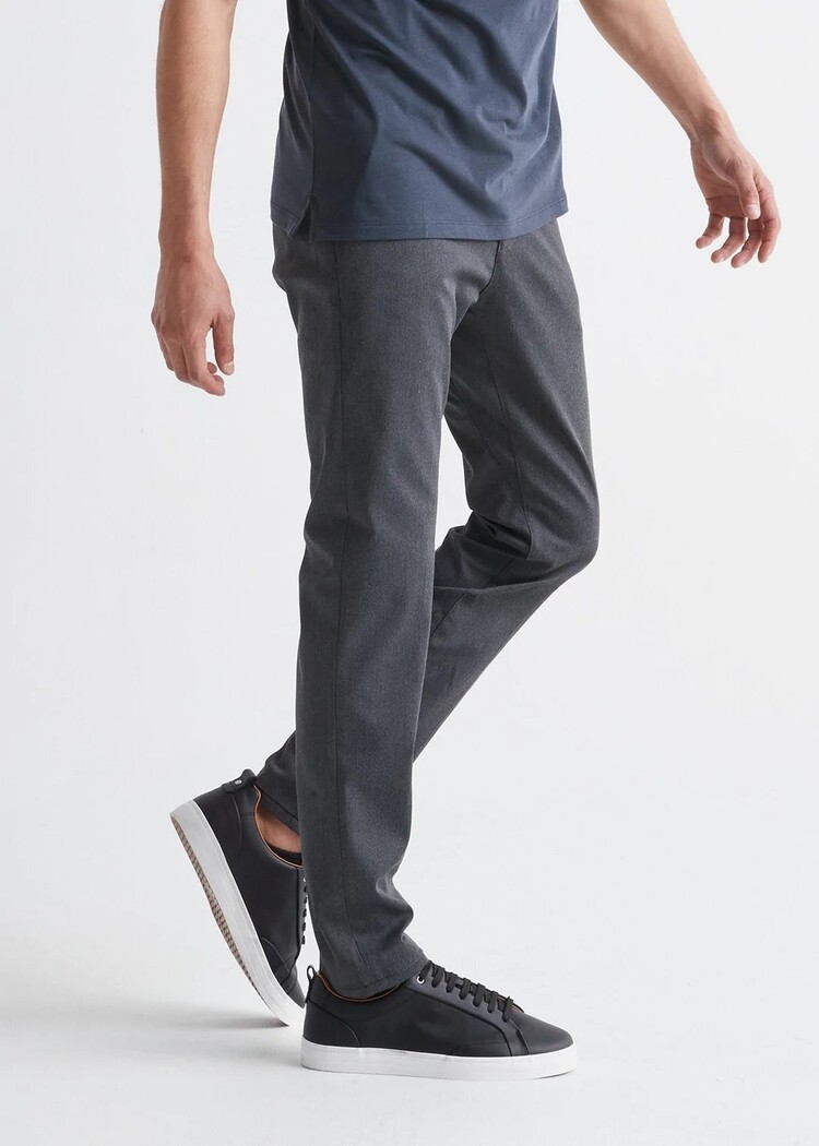 DUER SMART STRETCH SLIM TROUSER | CHARCOAL HEATHER