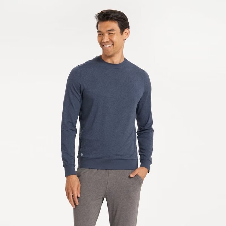 VUORI MEN'S PONTO PERFORMANCE CREW | AZURE HEATHER