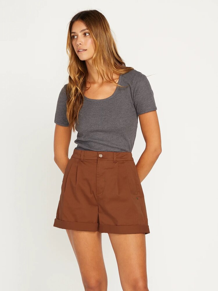 VOLCOM FROCHICKIE TROUSER SHORTS | DARK CLAY