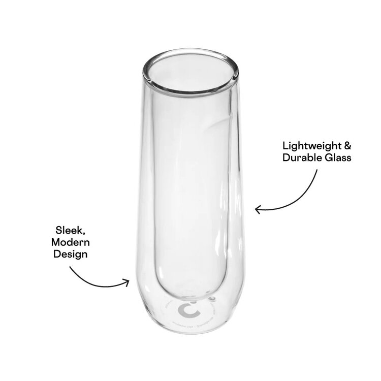 CORKCICLE STEMLESS FLUTE GLASS SET 7OZ