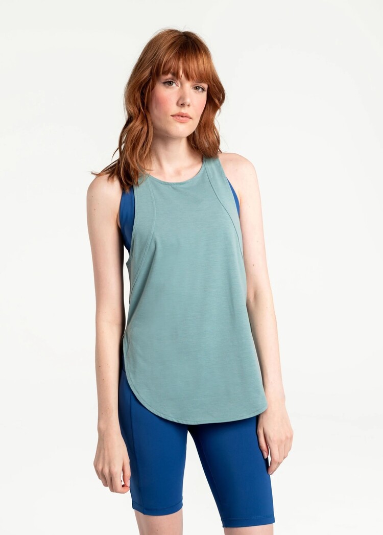 LOLE PERFORMANCE WOOL TANK TOP | BERYL BLUE