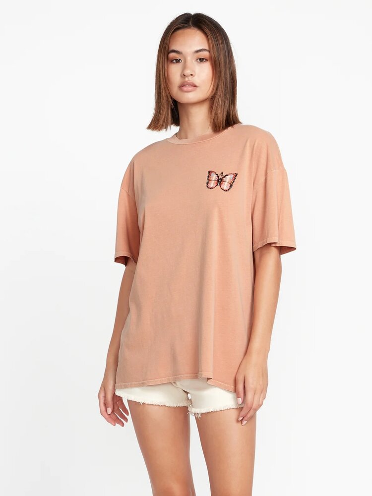 VOLCOM WOMEN'S STONES THROW S/S TEE | CLAY