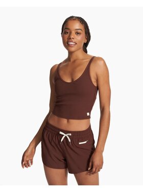 VUORI WOMEN'S RIB CROP TANK | MULBERRY