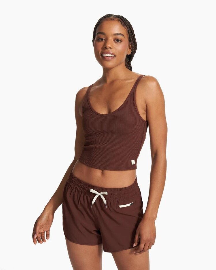 VUORI WOMEN'S RIB CROP TANK | MULBERRY
