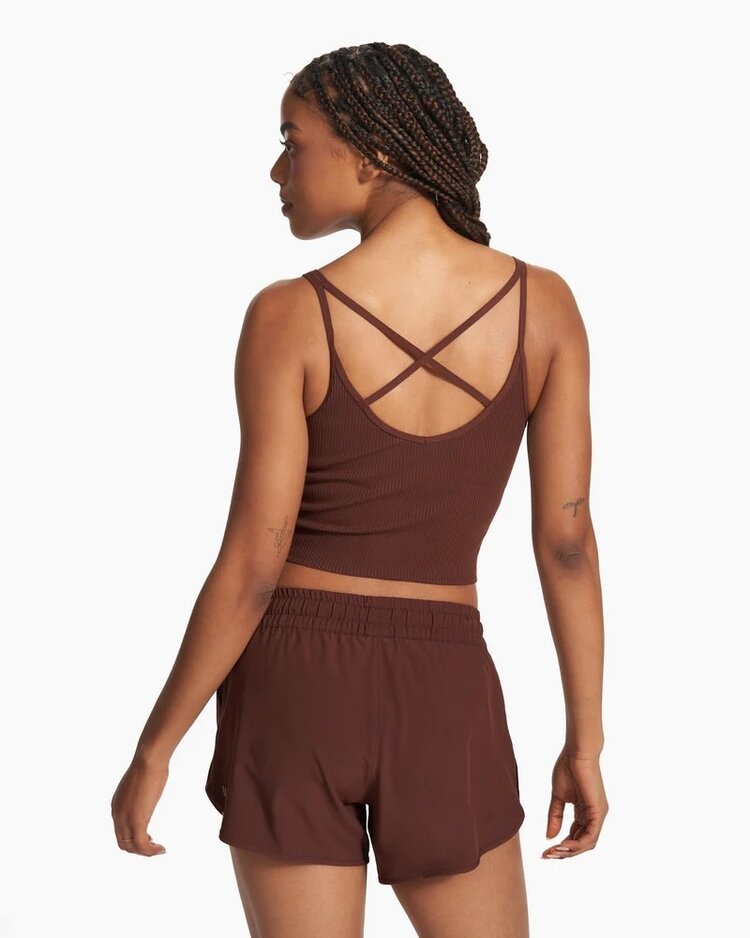 VUORI WOMEN'S RIB CROP TANK | MULBERRY