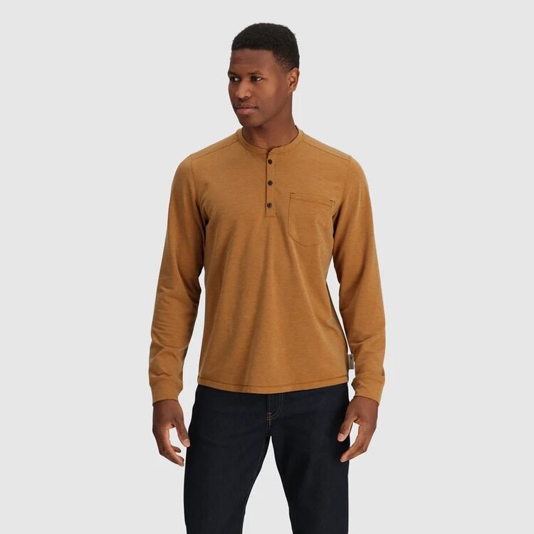 OUTDOOR RESEARCH MEN'S ABERDEEN L/S HENLEY | BRONZE HEATHER