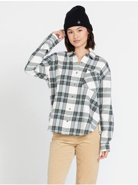 VOLCOM WOMEN'S PLAID TO MEET U L/S | STAR WHITE