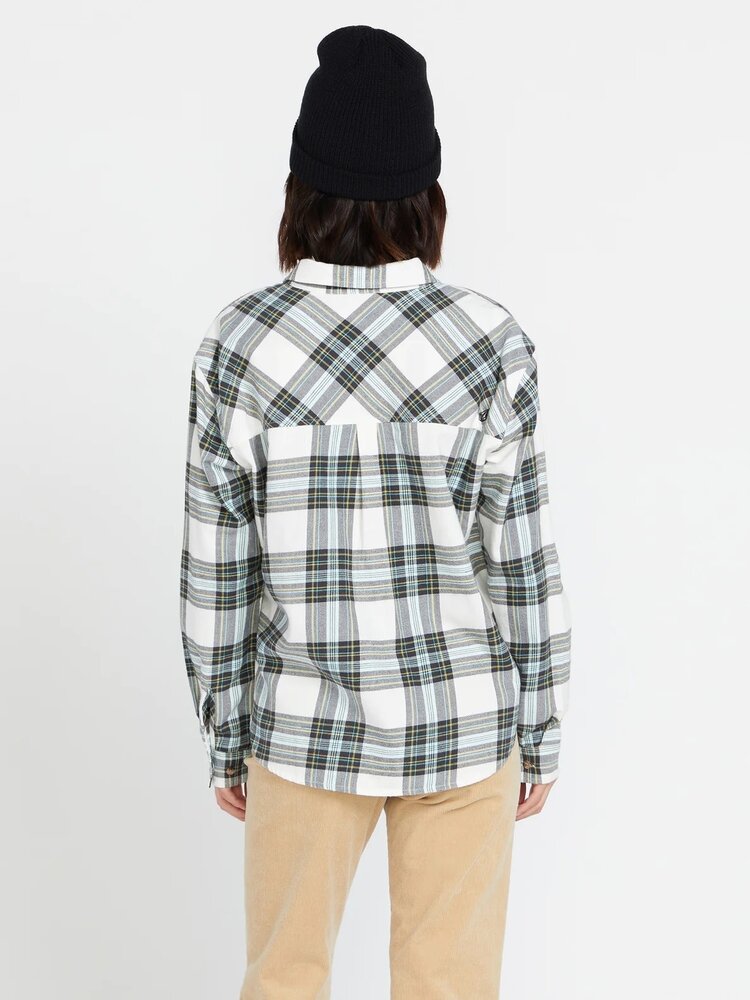 VOLCOM WOMEN'S PLAID TO MEET U L/S | STAR WHITE