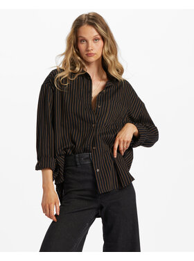 BILLABONG WOMEN'S RIGHT ON L/S SHIRT | BLACK PEBBLE