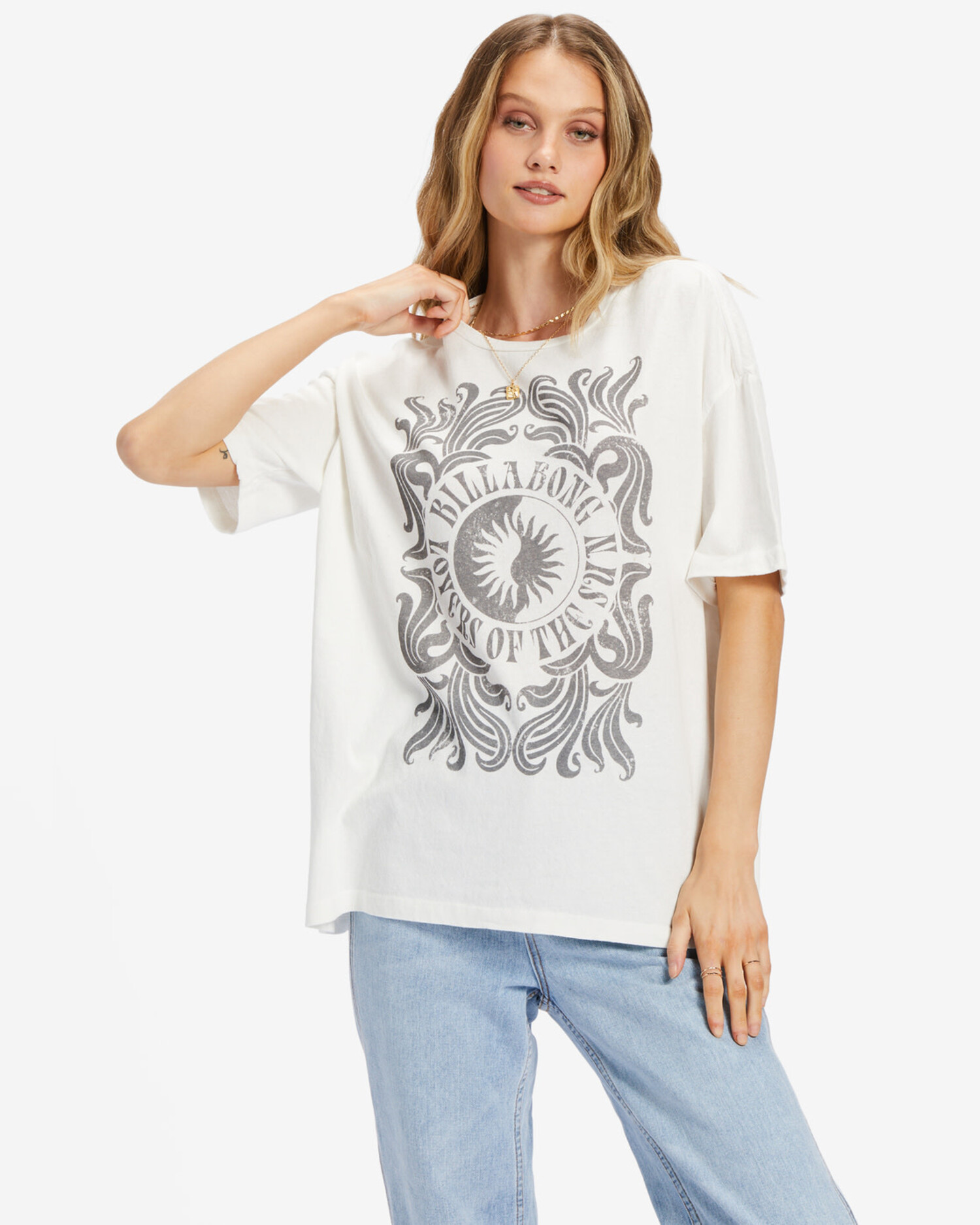 BILLABONG WOMEN'S LOVERS OF THE SUN TEE | SALT CRYSTAL