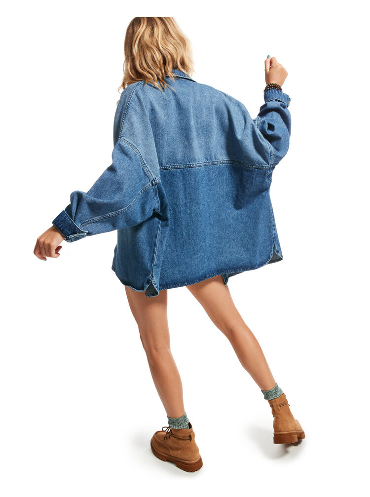 ROXY WOMEN'S MAIN CHARACTER DENIM JACKET | MEDIUM BLUE