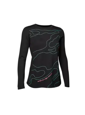 FOX WOMEN'S RANGER LUNAR MID L/S JERSEY | BLACK