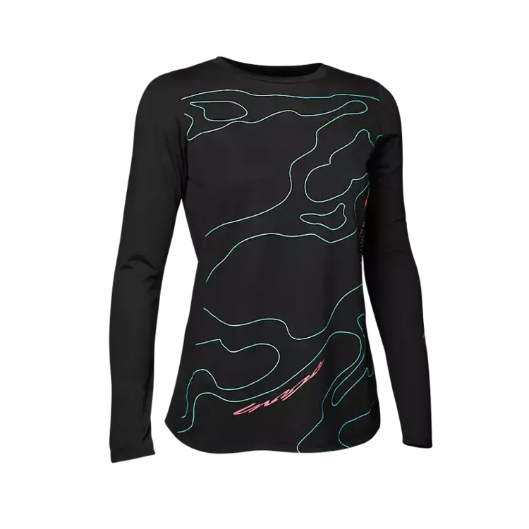FOX WOMEN'S RANGER LUNAR MID L/S JERSEY | BLACK