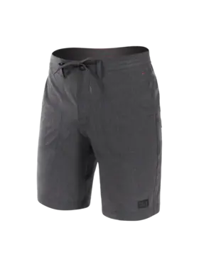 SAXX LAND TO SAND 9" HYBRID SWIM SHORTS | BLACK SHADE