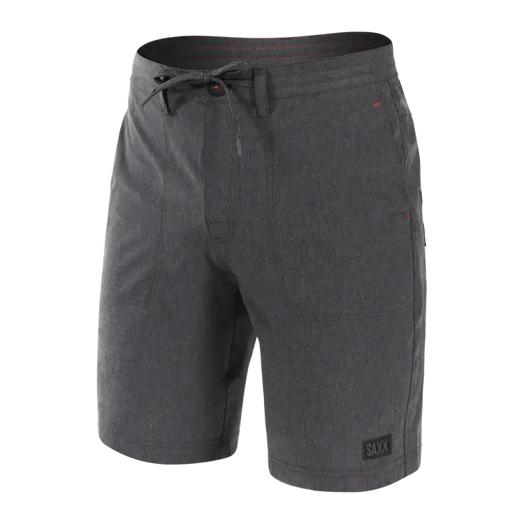 SAXX LAND TO SAND 9" HYBRID SWIM SHORTS | BLACK SHADE