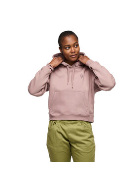 BLACK DIAMOND WOMEN'S CROP PULLOVER HOODIE | PALE MAUVE