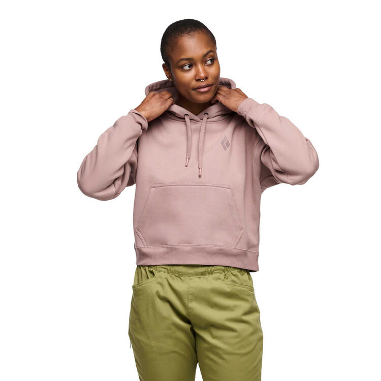 BLACK DIAMOND WOMEN'S CROP PULLOVER HOODIE | PALE MAUVE