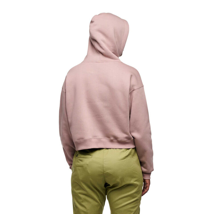 BLACK DIAMOND WOMEN'S CROP PULLOVER HOODIE | PALE MAUVE
