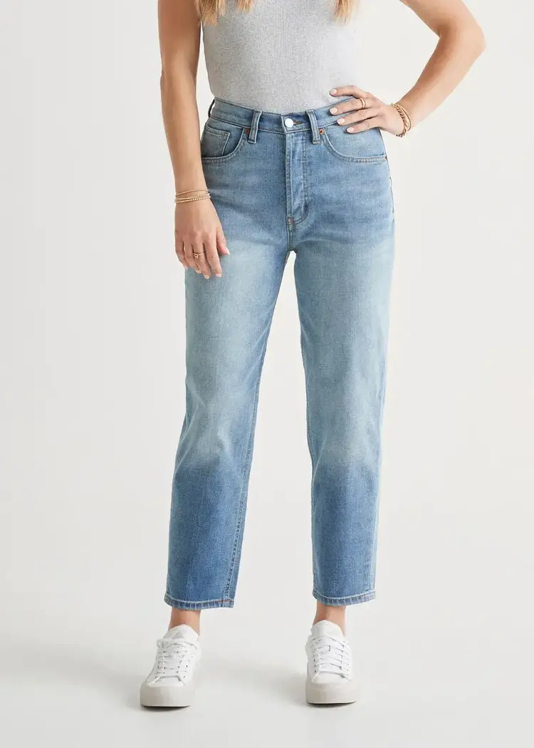 DUER WOMEN'S MIDWEIGHT DENIM HIGH RISE ARC | VINTAGE TINT