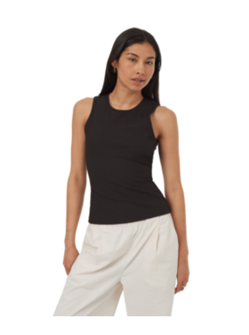 TENTREE WOMEN'S TECHRIB HIGH NECK TANK | BLACK