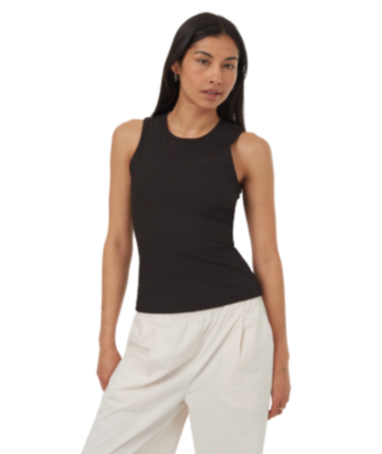 TENTREE WOMEN'S TECHRIB HIGH NECK TANK | BLACK